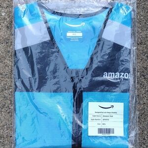 Amazon Flex DSP Unisex Delivery Driver Safety Reflective Full Zip Vest Size M/L